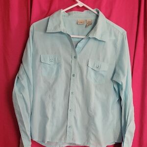 LL BEAN Mint Blue Lightweight Casual Shirt
